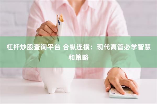 杠杆炒股查询平台 合纵连横：现代高管必学智慧和策略