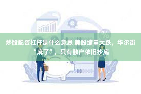 炒股配资杠杆是什么意思 美股缩量大跌，华尔街“麻了”，只有散户依旧抄底